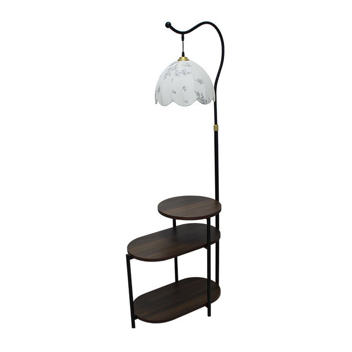 Artistic Floor Lamp with Integrated Side Table