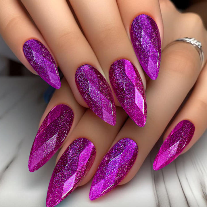 Sparkling Diamond-Shaped Stiletto Nail Art Extensions Stornfield