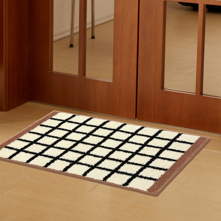 Modern Checkerboard Indoor Welcome Mat