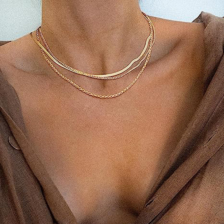 Layered Textured Chain Necklace Stornfield