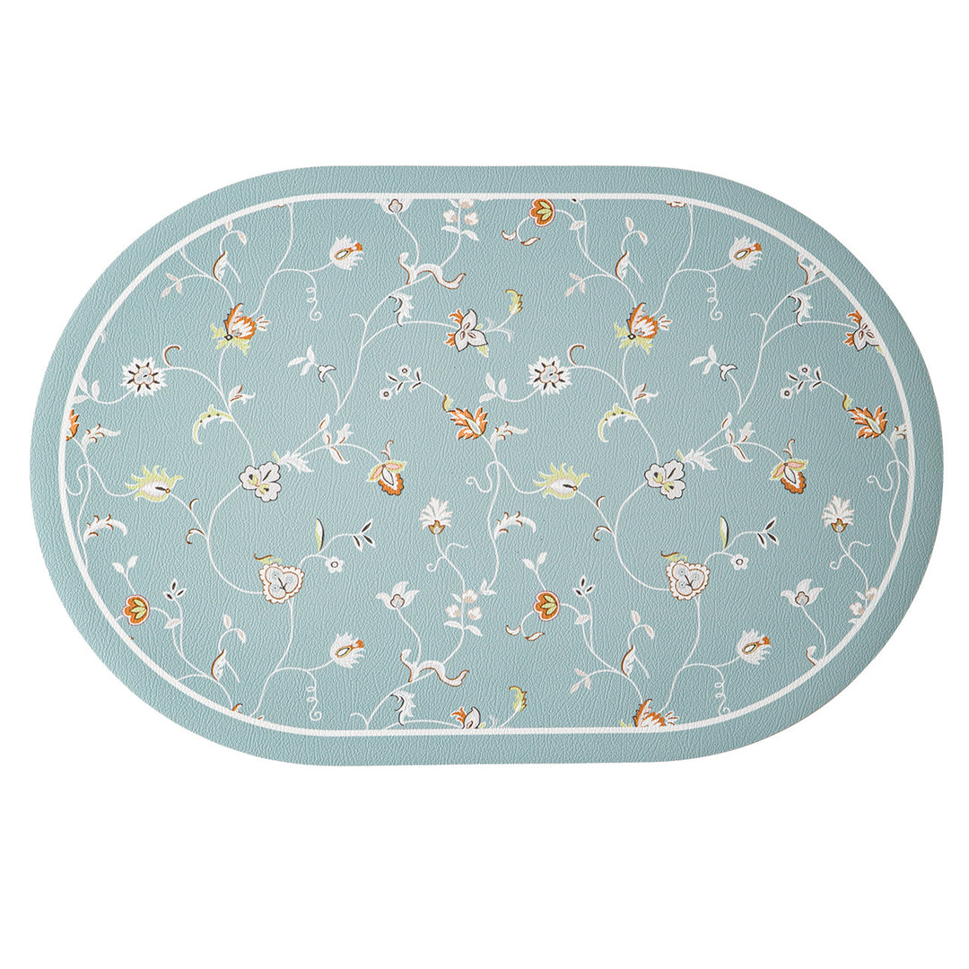 Round decorative rug with floral animal illustration and fine jacquard structure Stornfield