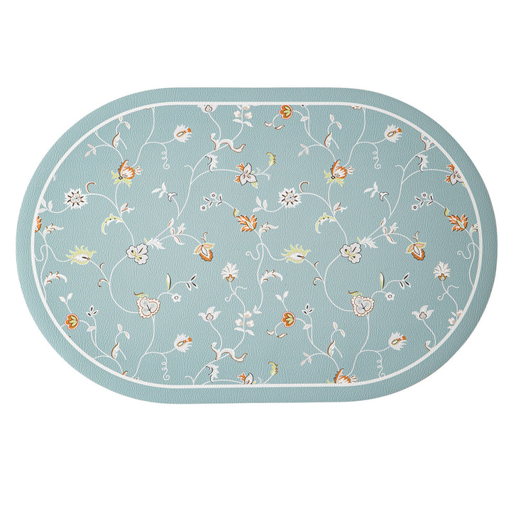 Round decorative rug with floral animal illustration and fine jacquard structure Stornfield