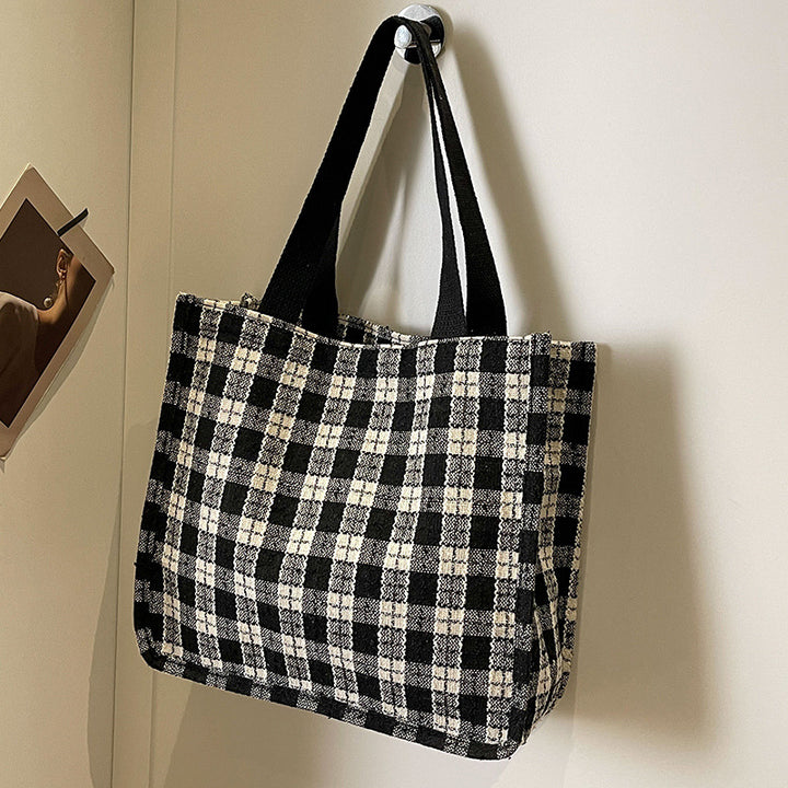Fashionable Plaid Tote Bag