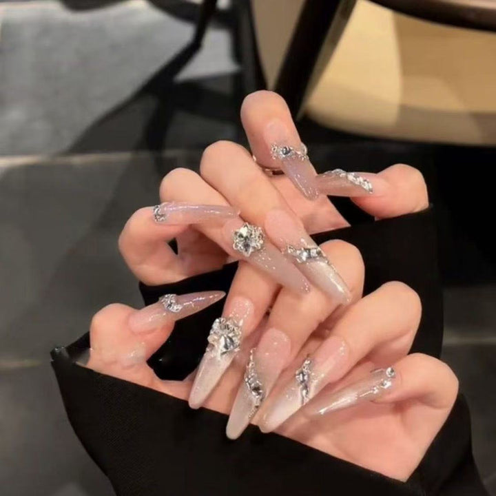 Exquisite Crystal-Embellished Press-On Nails Stornfield