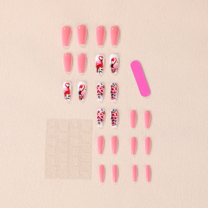 Nail Art Set with colorful flamingo and flower patterns Stornfield