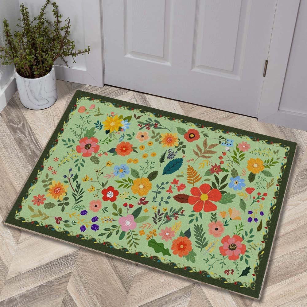 Luxurious Floral Design Bath Mat Stornfield
