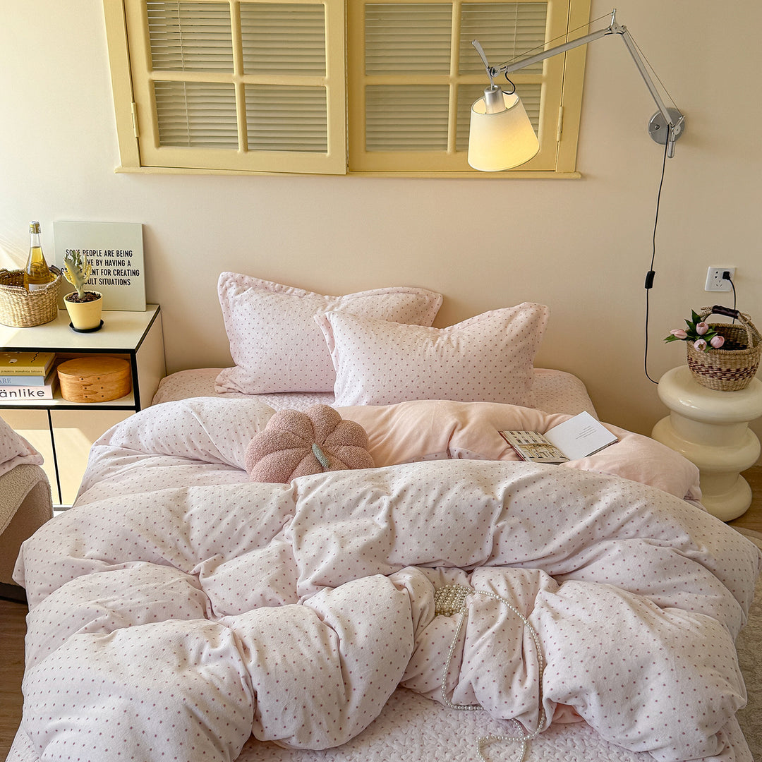 Cozy Dot Print Duvet Set