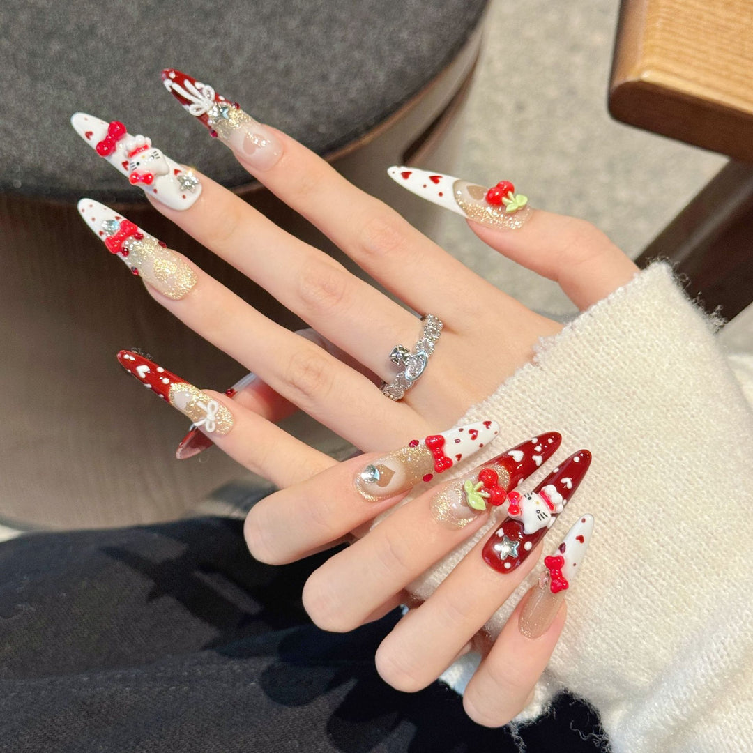 Decorative 3D Character Press-On Nail Art Set