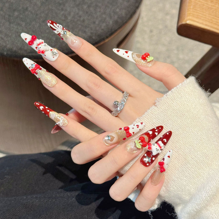 Decorative 3D Character Press-On Nail Art Set