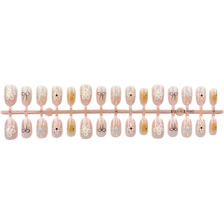 Artistic Flower-Designed Press-On Nail Set