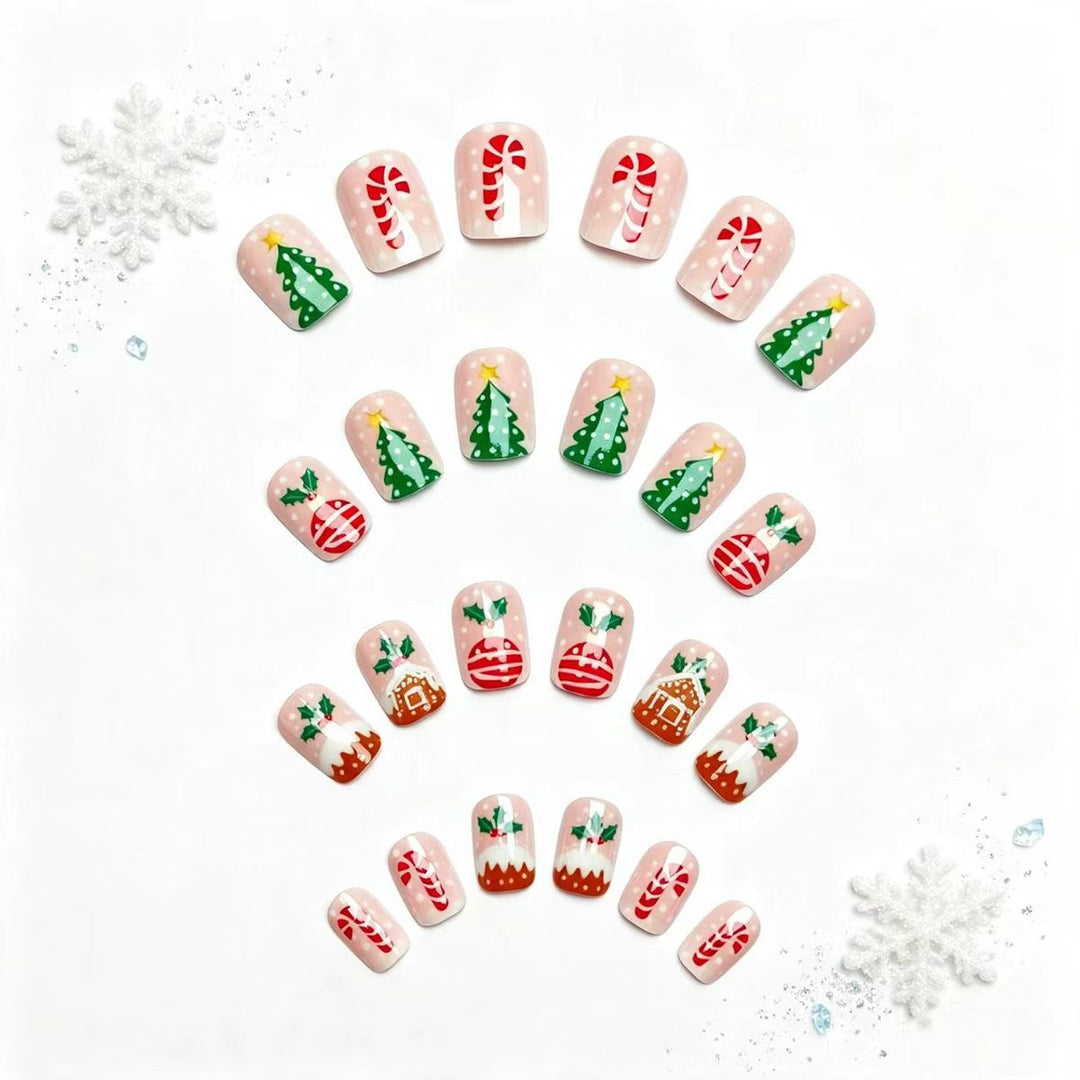 Artificial nails with festive Christmas design Stornfield