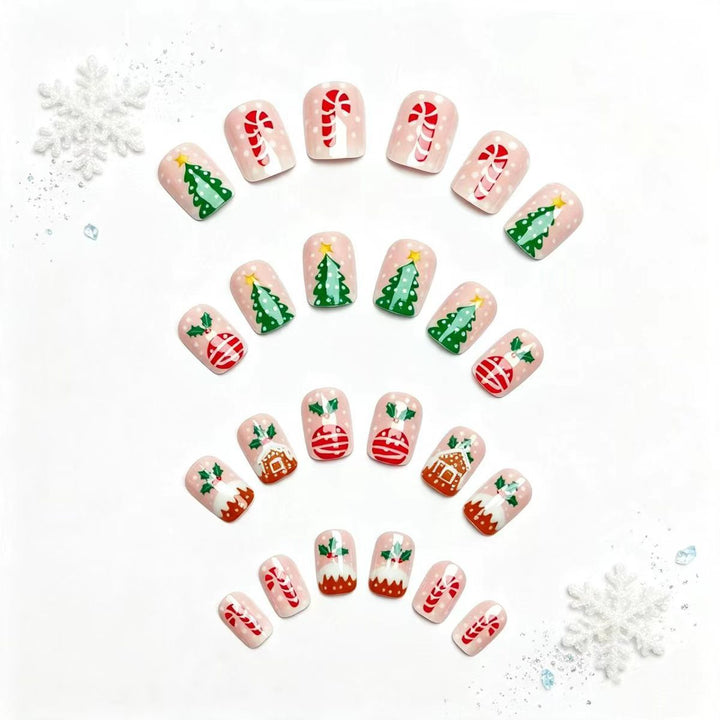 Artificial nails with festive Christmas design Stornfield