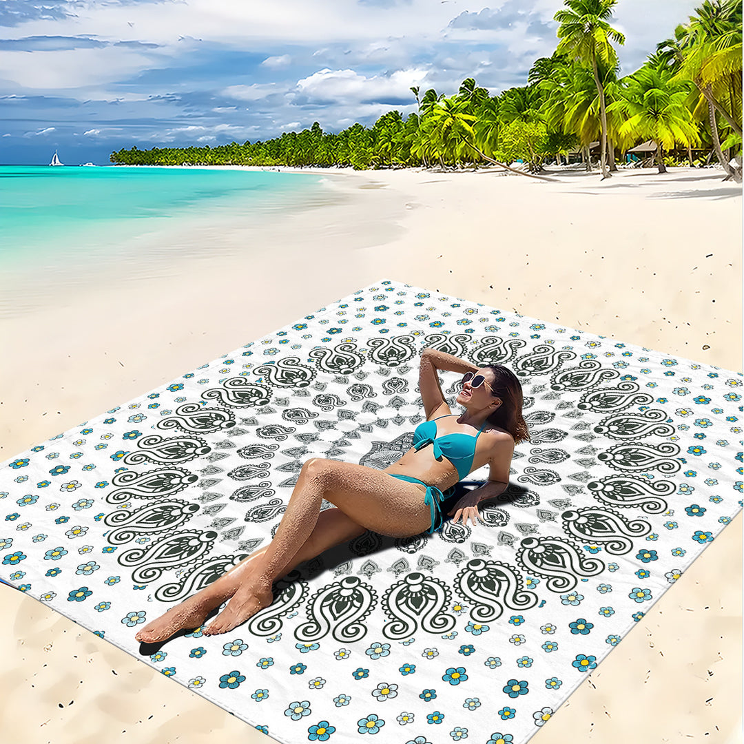 Mandala Design Beach Mat Stornfield