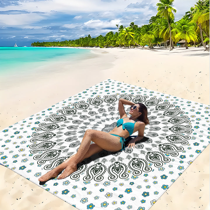 Mandala Design Beach Mat Stornfield