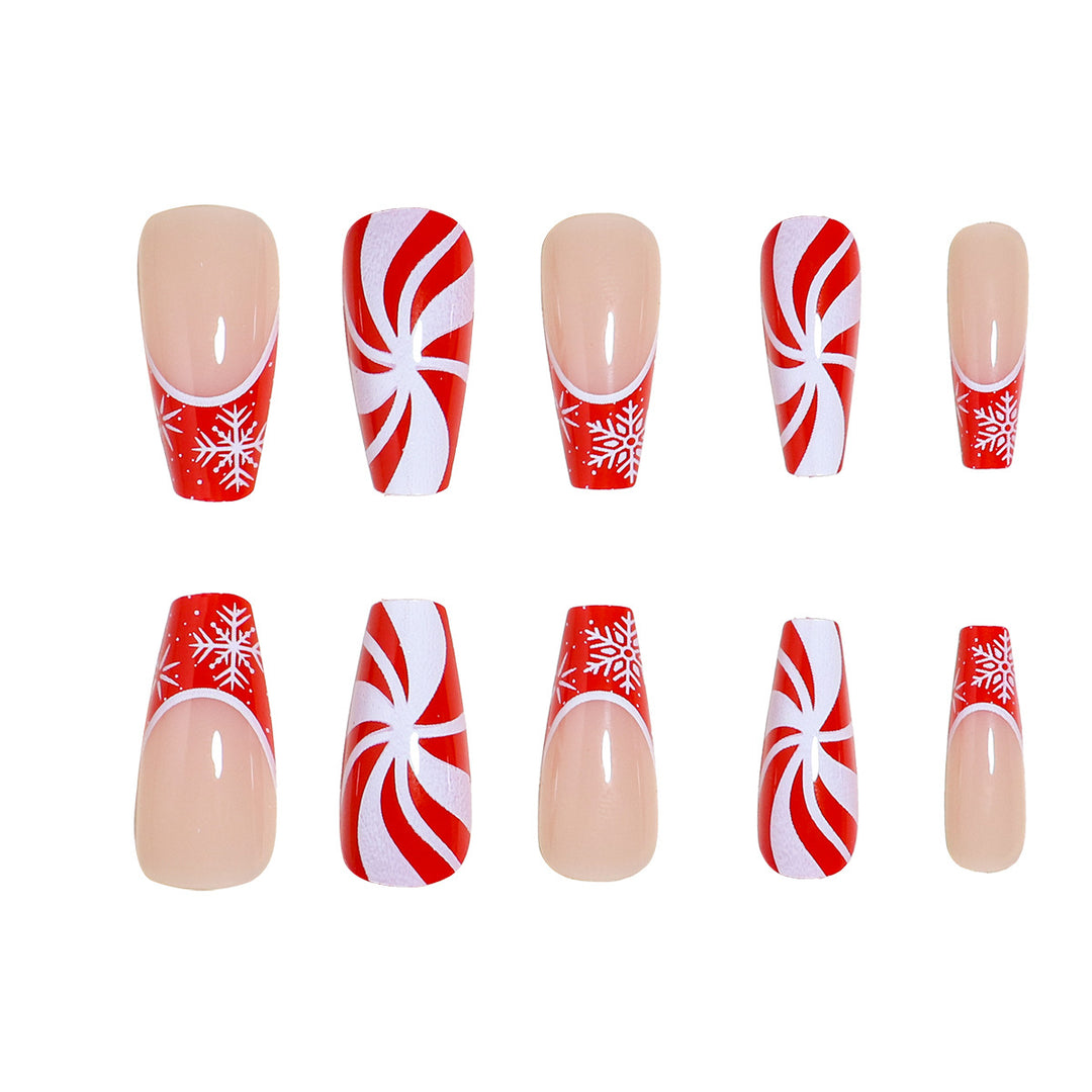 Festive Candy Cane Nail Art Set Stornfield
