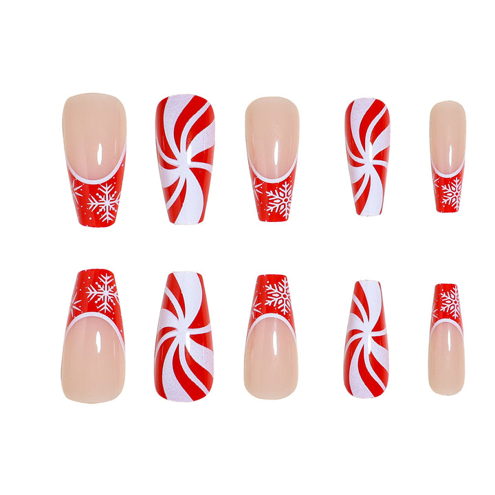 Festive Candy Cane Nail Art Set Stornfield