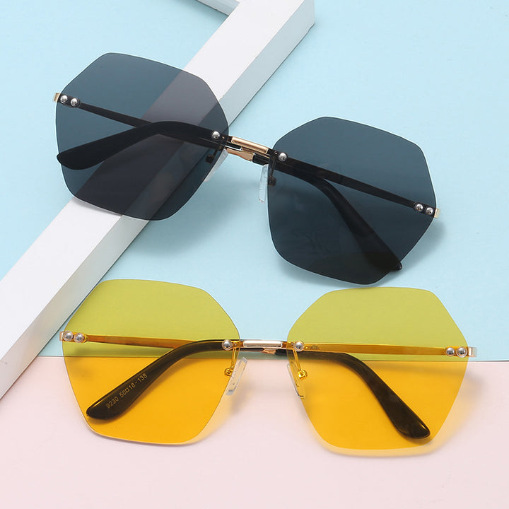 Women's hexagonal sunglasses with elegant metal frame Stornfield