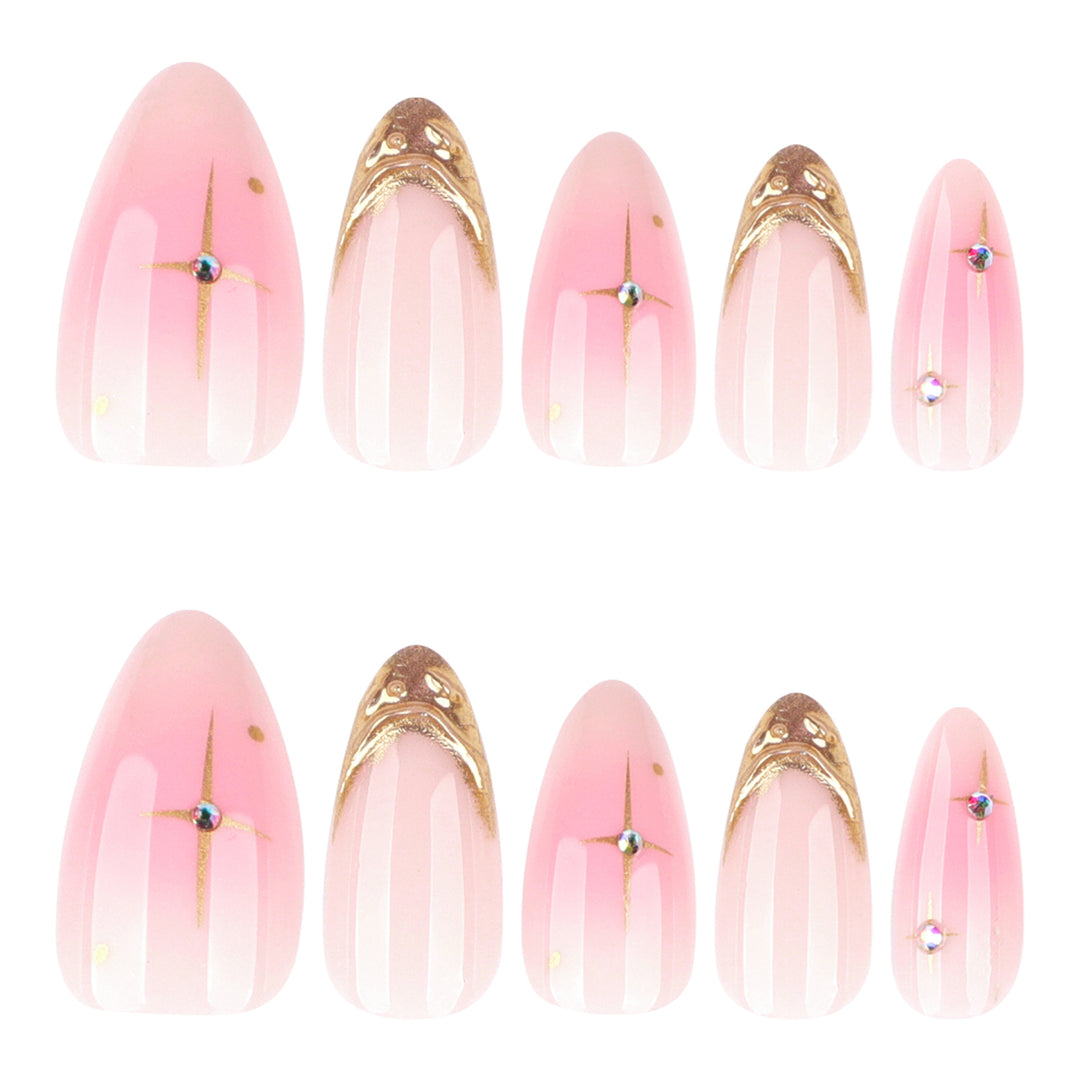 Artistic Nail Extensions with Glamorous Gold Finish Stornfield