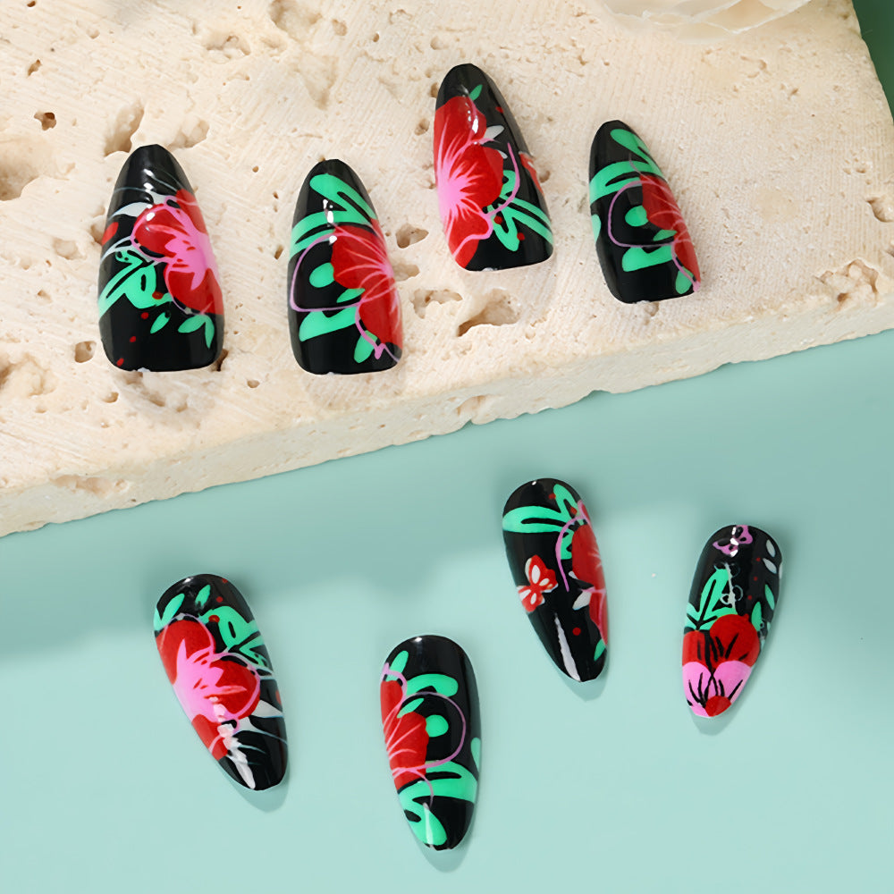 Artificial nails with floral designs Stornfield