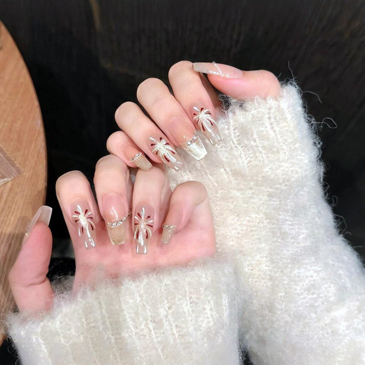 Elegant Floral Press-On Nail Design Kit Stornfield