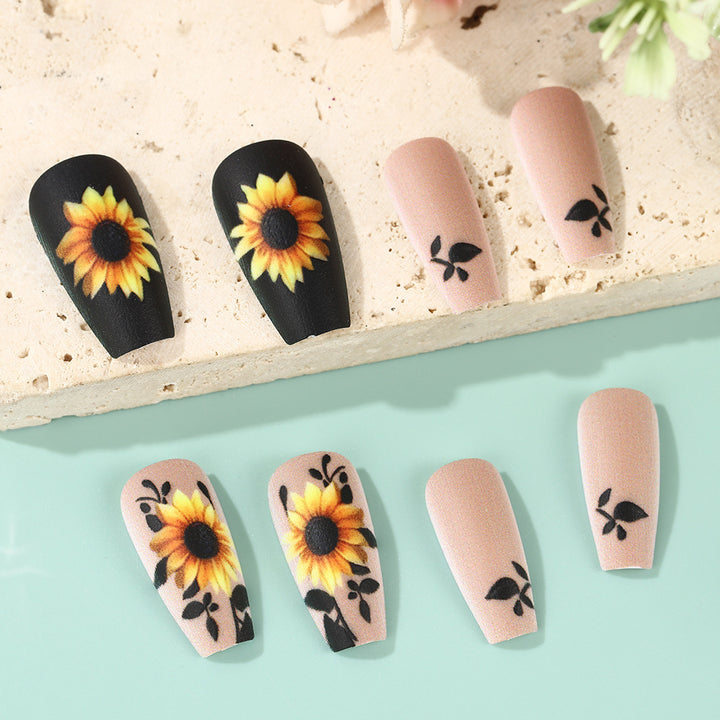 Artificial nails with sunflower motif Stornfield