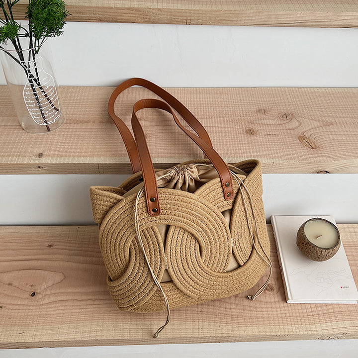 Woven Handle Tote Bag