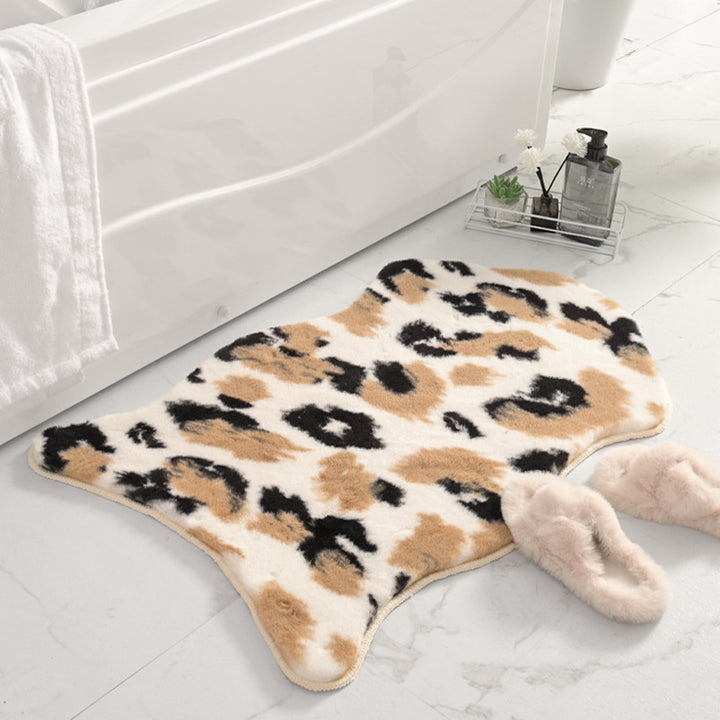 Plush Animal Print Bath Rug