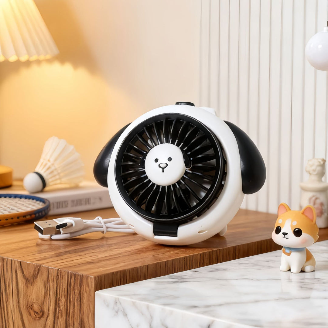 Ladies Portable Hand Fan with Childlike Design Stornfield
