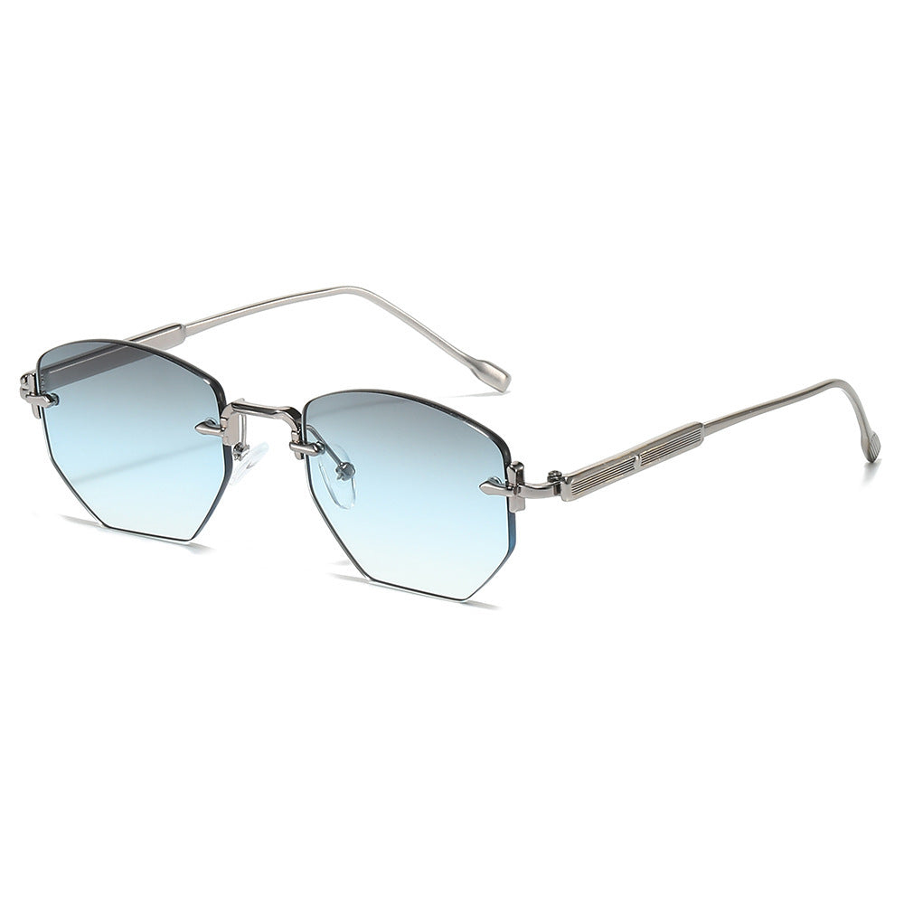 Geometric Frame Sunglasses with Elegant Gold Accents Stornfield