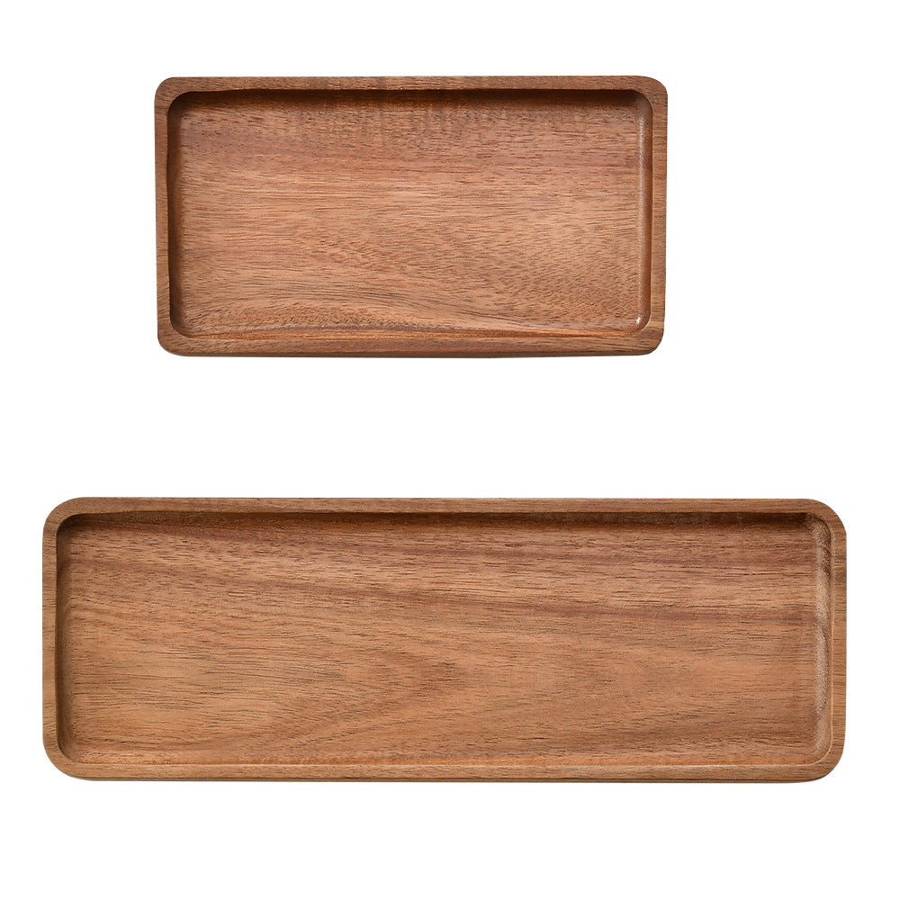 Elegant wooden serving tray with raised edge Stornfield