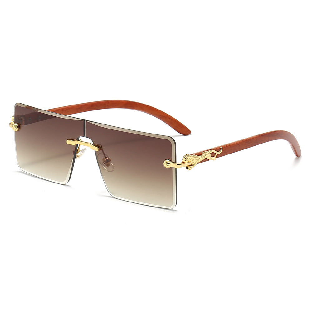 Women oversized fashionable sunglasses with luxurious wood and metal elements Stornfield