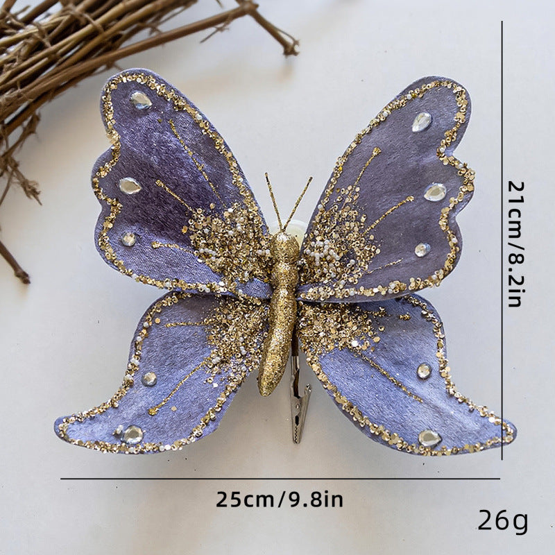 Elegant butterfly hair clips with glitter and rhinestones Stornfield
