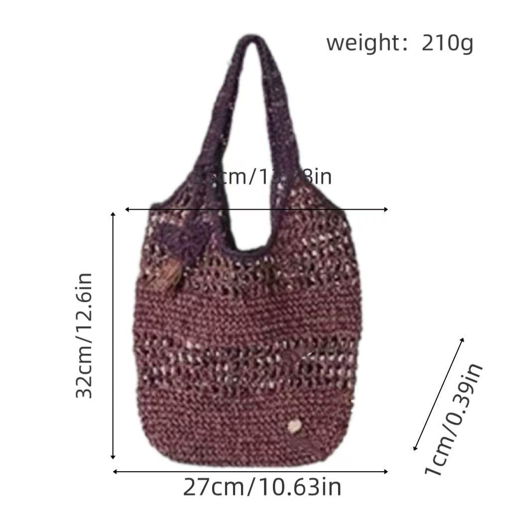 Tote bag made from hand-crocheted yarn with ergonomic shoulder straps Stornfield