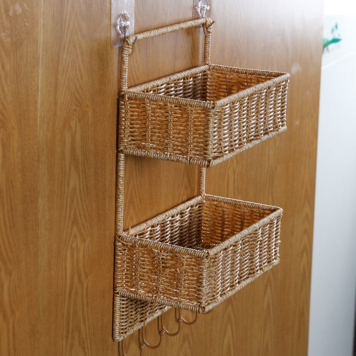 Unisex Wall-mounted Storage Basket with Double Shelf Stornfield