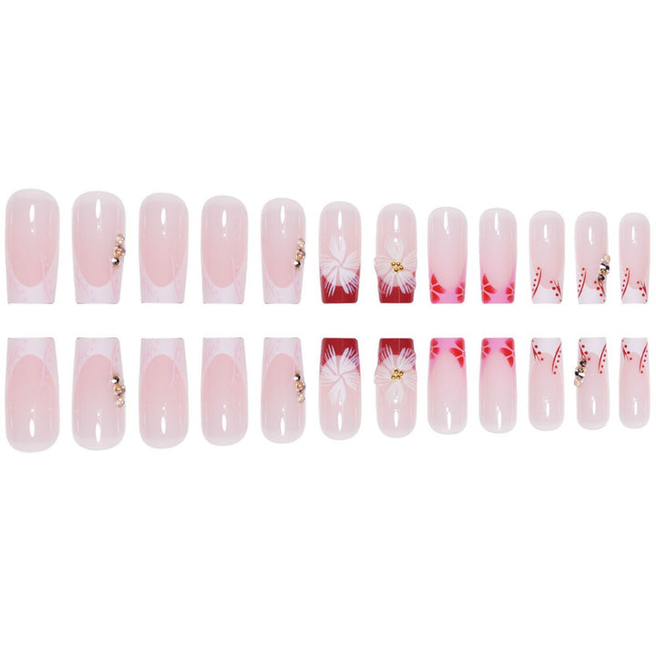 Elegant 3D Floral Press-On Nail Extensions Stornfield
