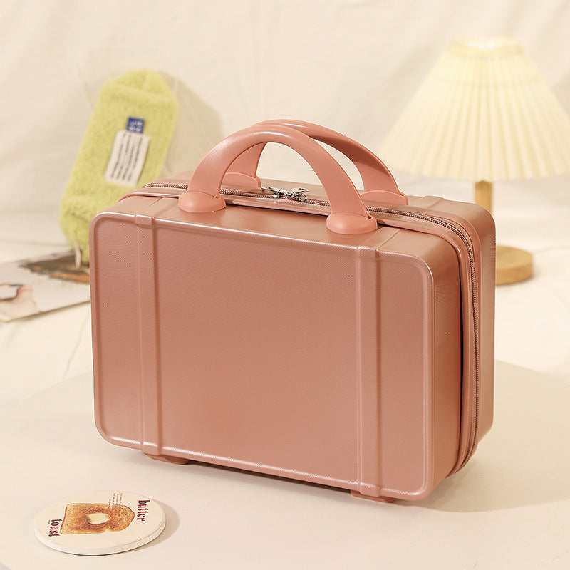 structured hard-shell vanity travel case with dual top handles and lockable zipper Stornfield