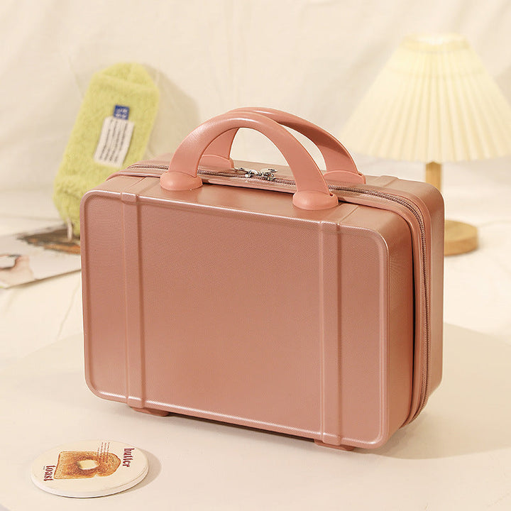 structured hard-shell vanity travel case with dual top handles and lockable zipper Stornfield