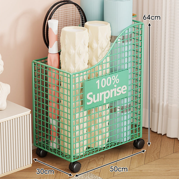 Tall Slim Rolling Wire Mesh Vertical Storage Cart with Casters