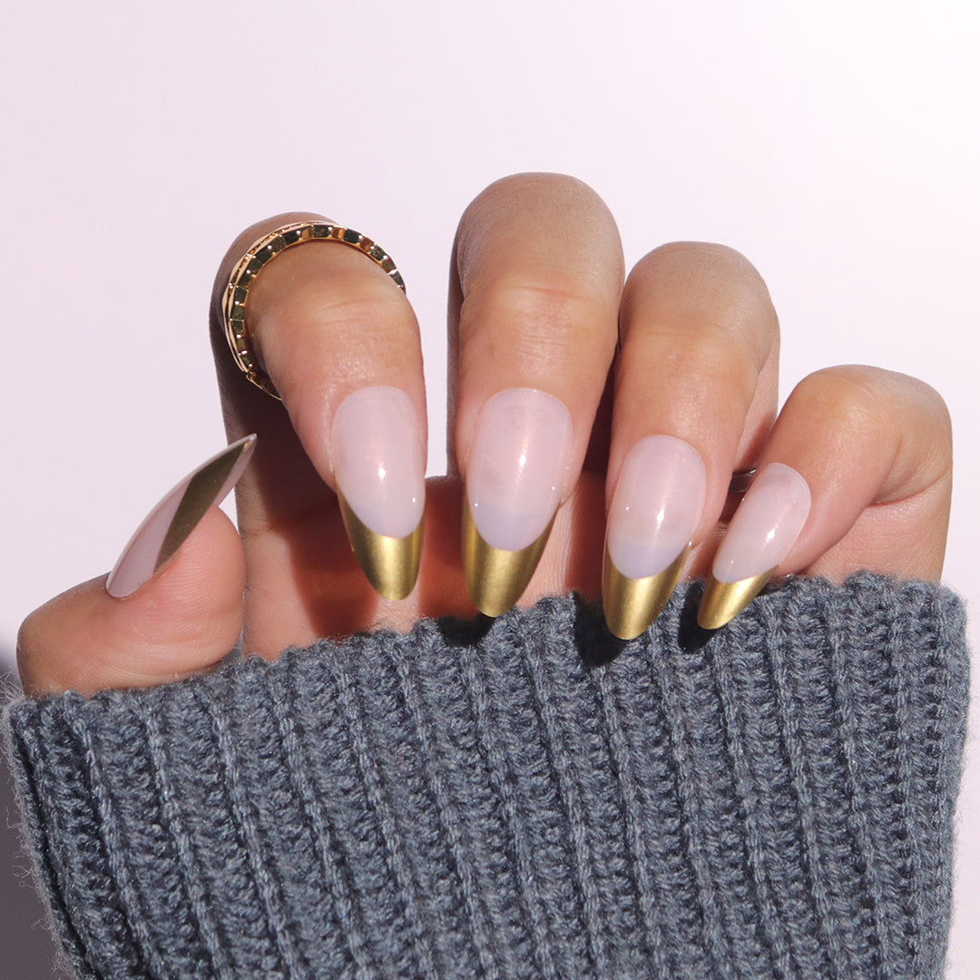 Elegant Metallic Tip Stiletto Press-On Nails Stornfield