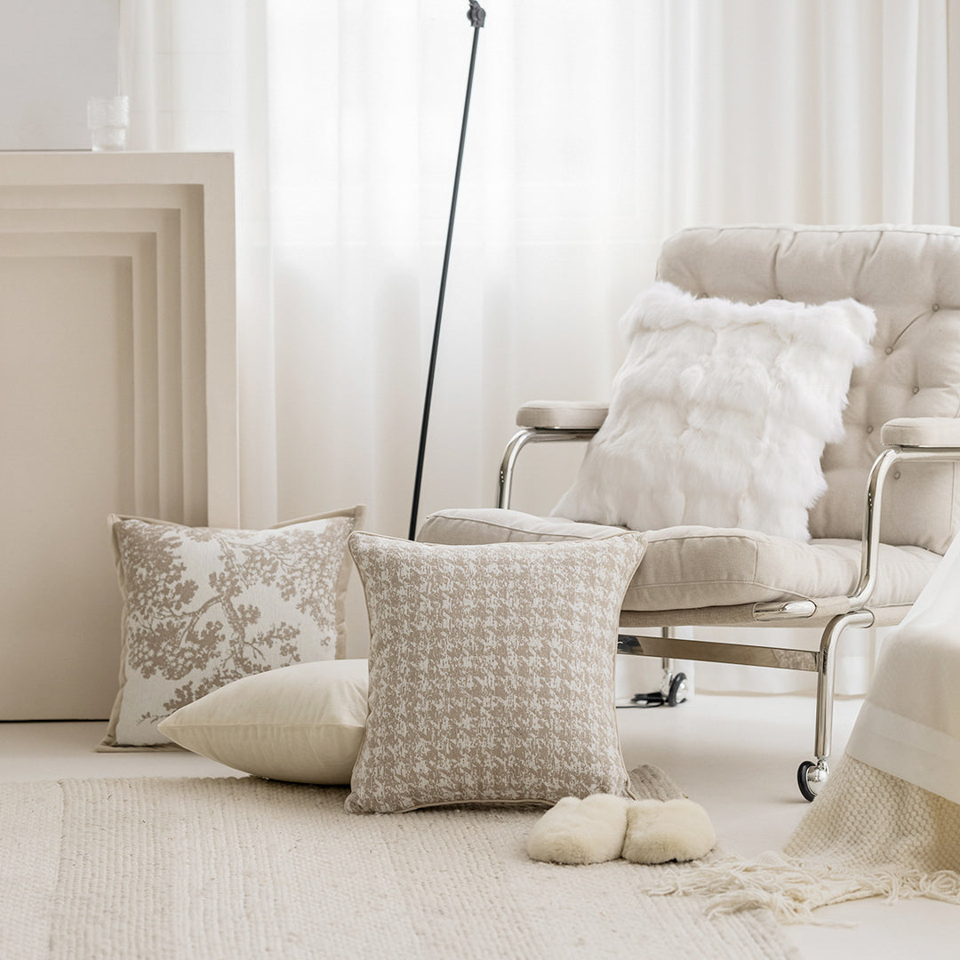 Soft and breathable decorative cushion with velvet cover