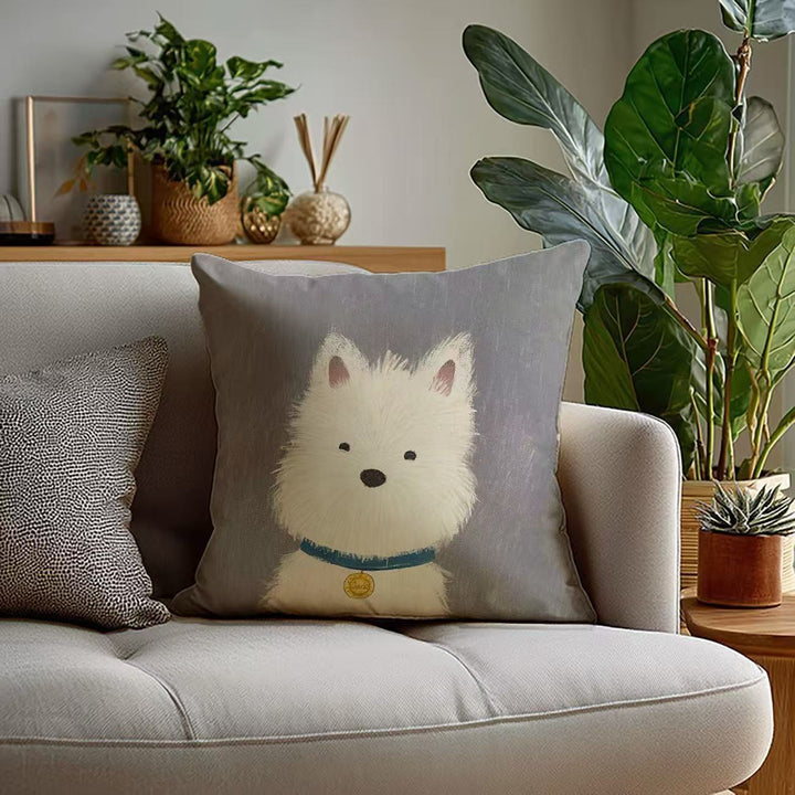 Plush Decorative Dog-Themed Throw Pillow
