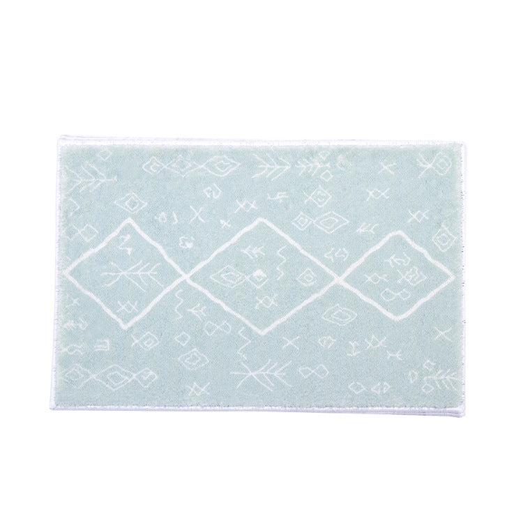Soft high-pile bath mat rug with Berber-inspired diamond pattern Stornfield