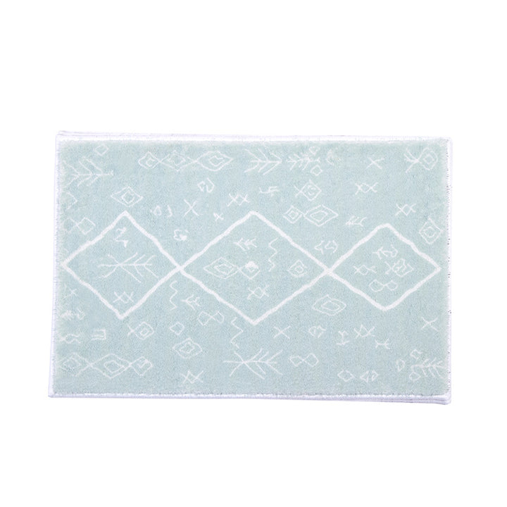 Soft high-pile bath mat rug with Berber-inspired diamond pattern Stornfield