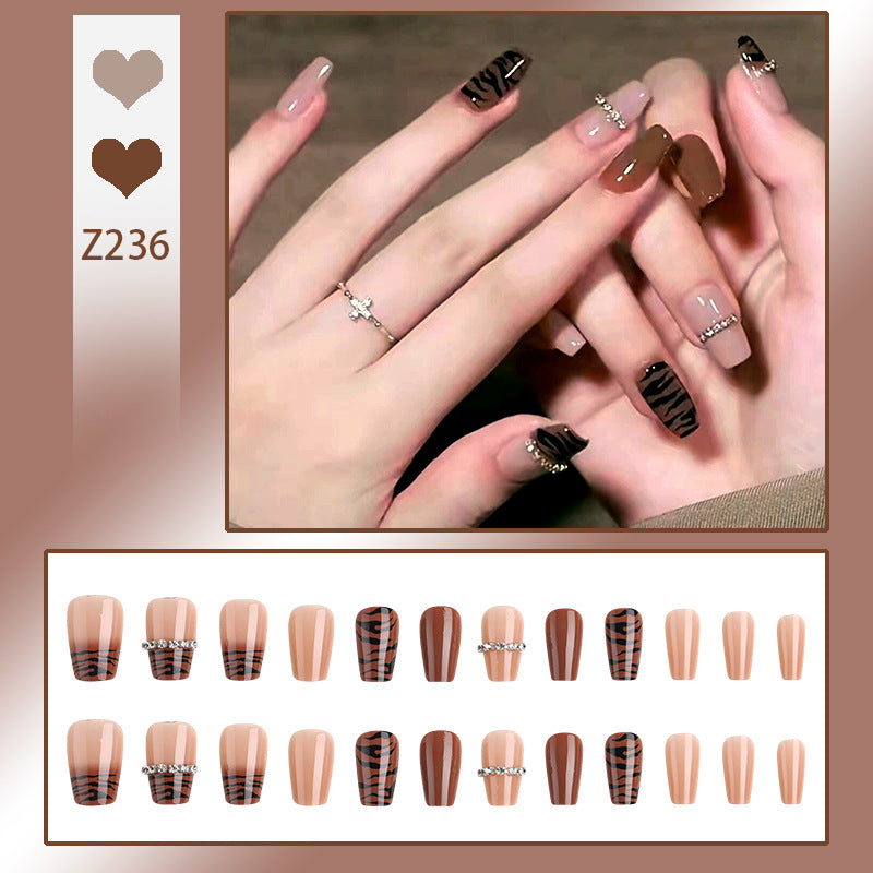 Elegant Rhinestone-Embellished Press-On Nails