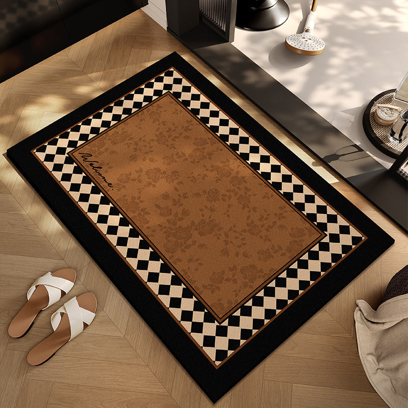 Checkerboard Patterned Entryway Mat Stornfield