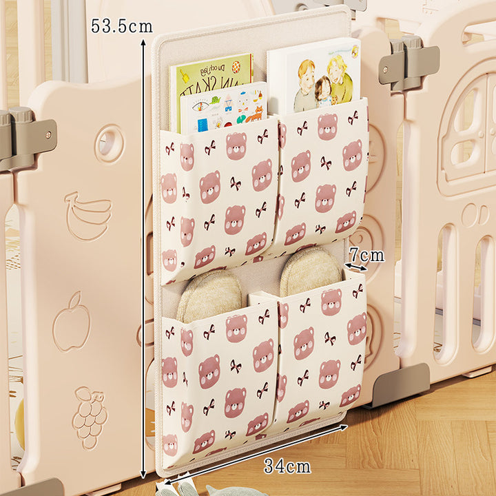 Playpen Door Hanging Multi-Pocket Organizer for Baby Toys Books and Slippers