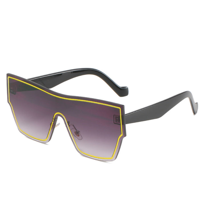 Women futuristic oversized wraparound sunglasses Stornfield