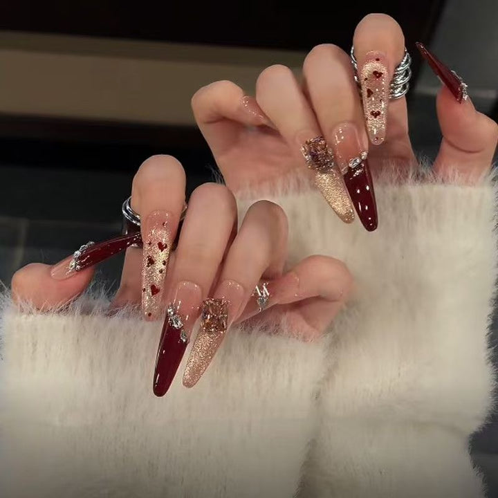 Glamorous Crystal-Studded Stiletto Press-On Nails Stornfield
