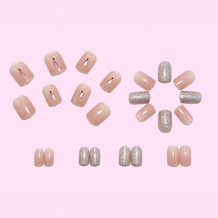 Artificial nails with sparkling accents and floral design Stornfield