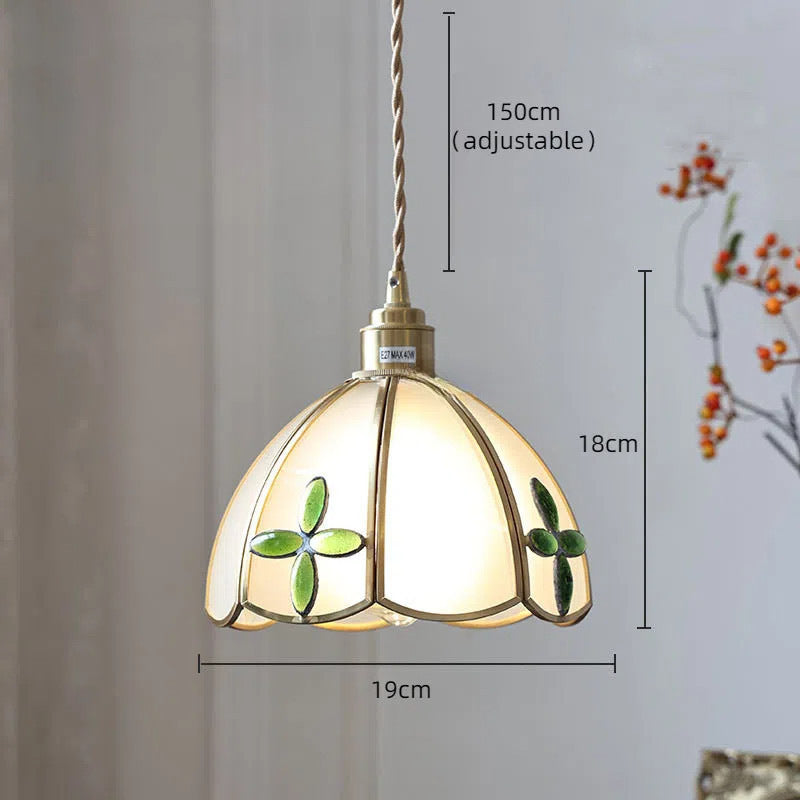 Adjustable Vintage Glass Pendant Light